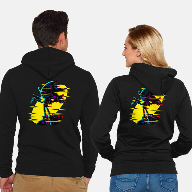 Hedgehog Glitch-Unisex-Zip-Up-Sweatshirt-rmatix