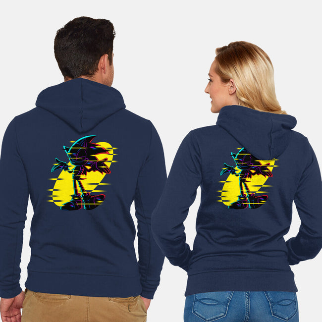 Hedgehog Glitch-Unisex-Zip-Up-Sweatshirt-rmatix