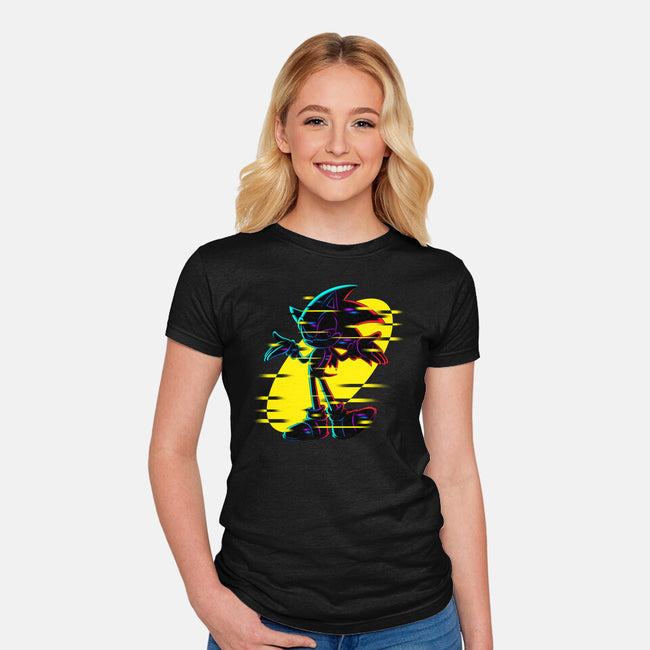 Hedgehog Glitch-Womens-Fitted-Tee-rmatix