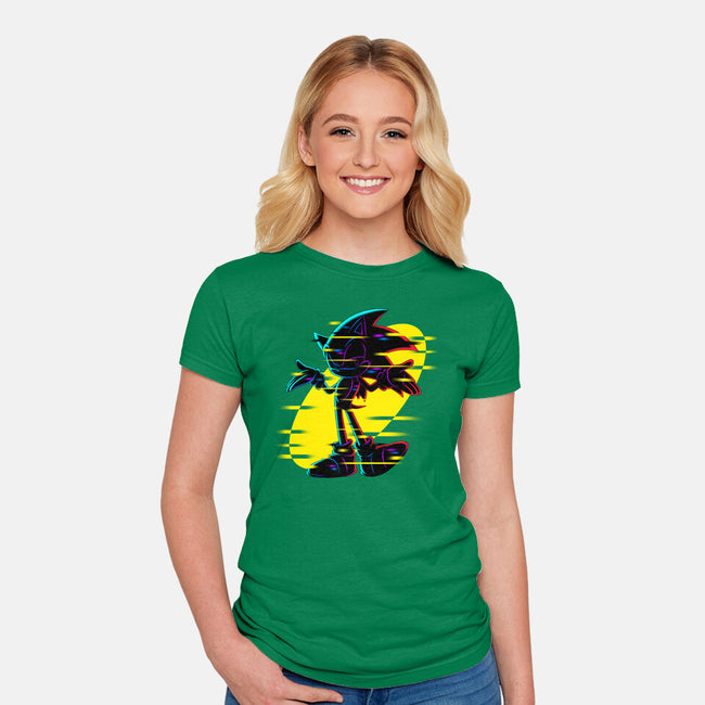Hedgehog Glitch-Womens-Fitted-Tee-rmatix
