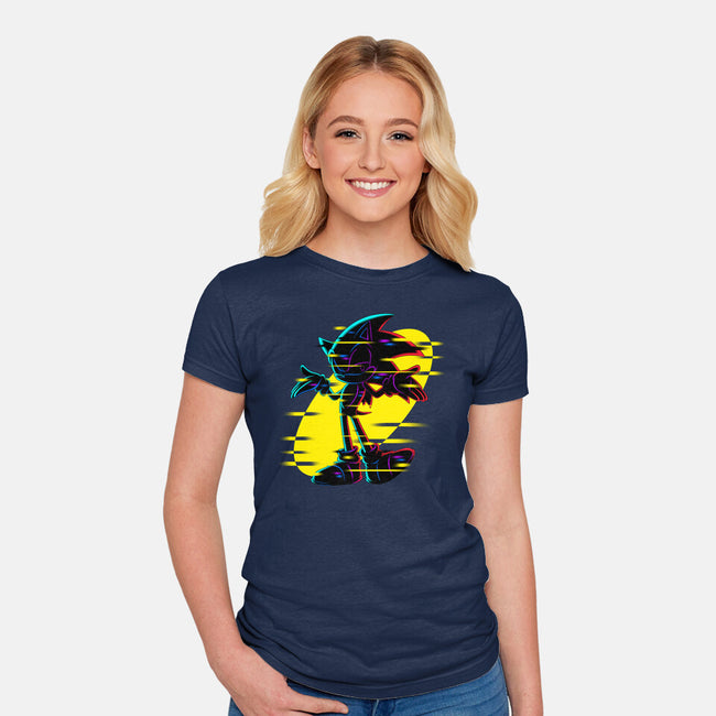 Hedgehog Glitch-Womens-Fitted-Tee-rmatix