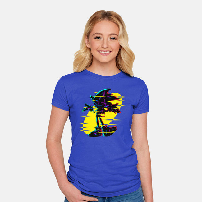 Hedgehog Glitch-Womens-Fitted-Tee-rmatix
