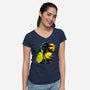 Hedgehog Glitch-Womens-V-Neck-Tee-rmatix