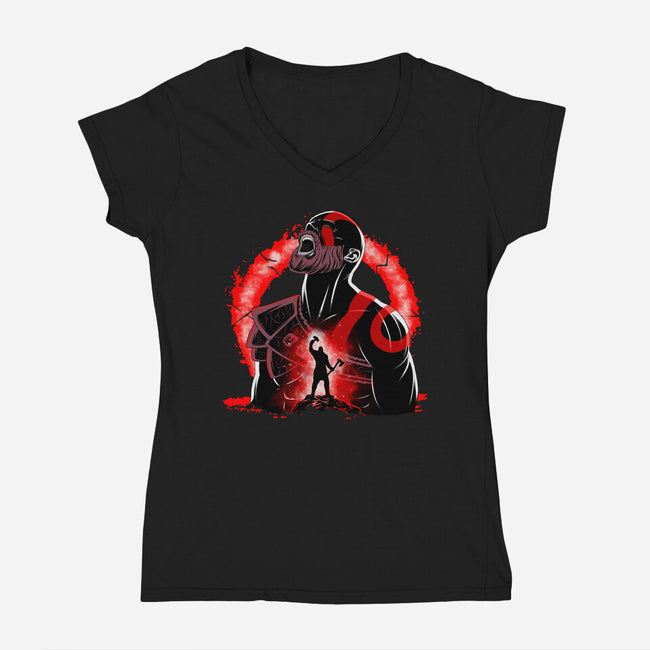 Spartan Rage-Womens-V-Neck-Tee-rmatix