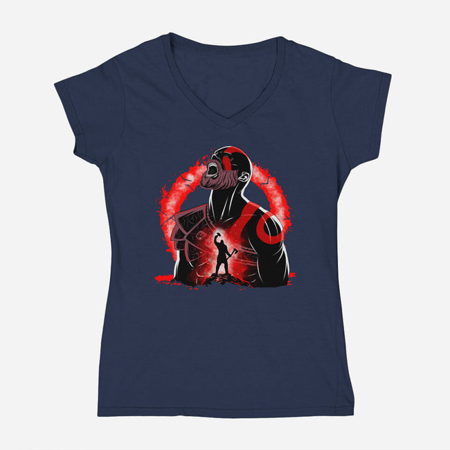 Spartan Rage-Womens-V-Neck-Tee-rmatix
