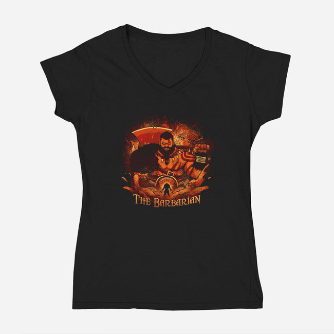 The Dungeon Barbarian-Womens-V-Neck-Tee-grevalra