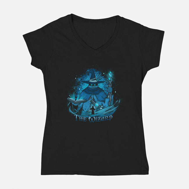 The Dungeon Wizard-Womens-V-Neck-Tee-grevalra