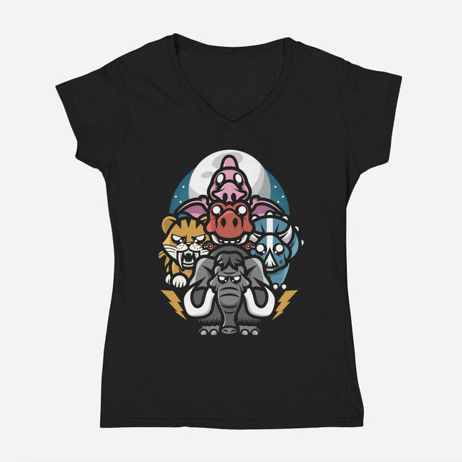 Mighty Animals-Womens-V-Neck-Tee-jrberger