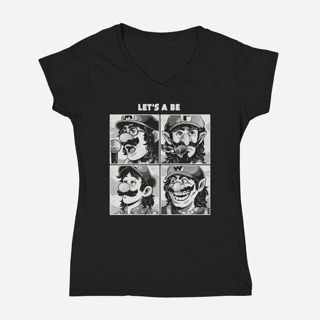 Let's A Be-Womens-V-Neck-Tee-Arigatees