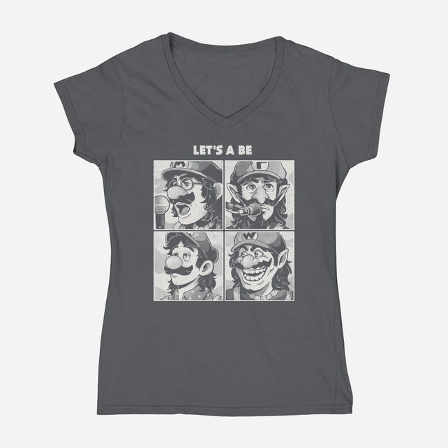 Let's A Be-Womens-V-Neck-Tee-Arigatees