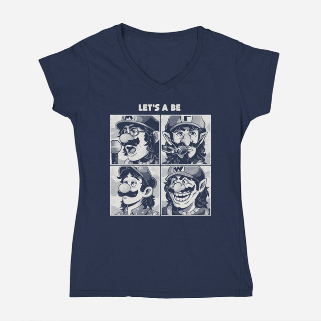 Let's A Be-Womens-V-Neck-Tee-Arigatees