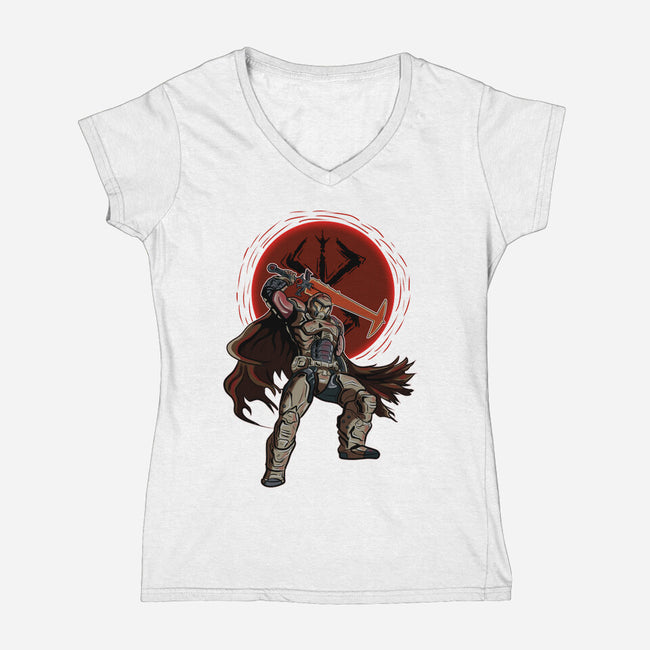 Berserk Doom-Womens-V-Neck-Tee-nickzzarto