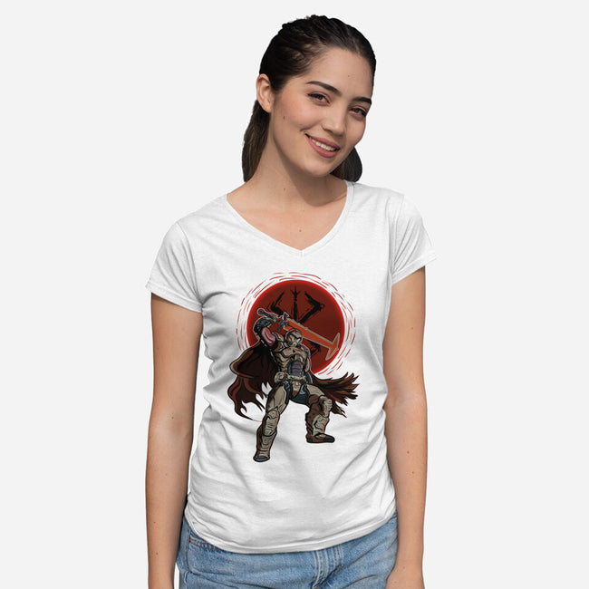 Berserk Doom-Womens-V-Neck-Tee-nickzzarto