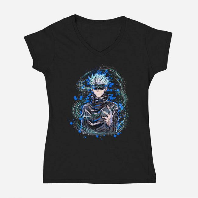 Teacher Gojo-Womens-V-Neck-Tee-nickzzarto