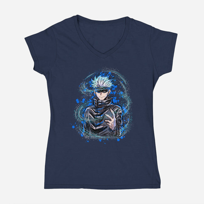 Teacher Gojo-Womens-V-Neck-Tee-nickzzarto