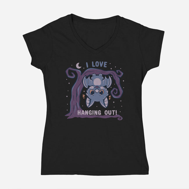 I Love Hanging Out-Womens-V-Neck-Tee-TechraNova