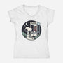 Doggy Phone Home-Womens-V-Neck-Tee-Xentee