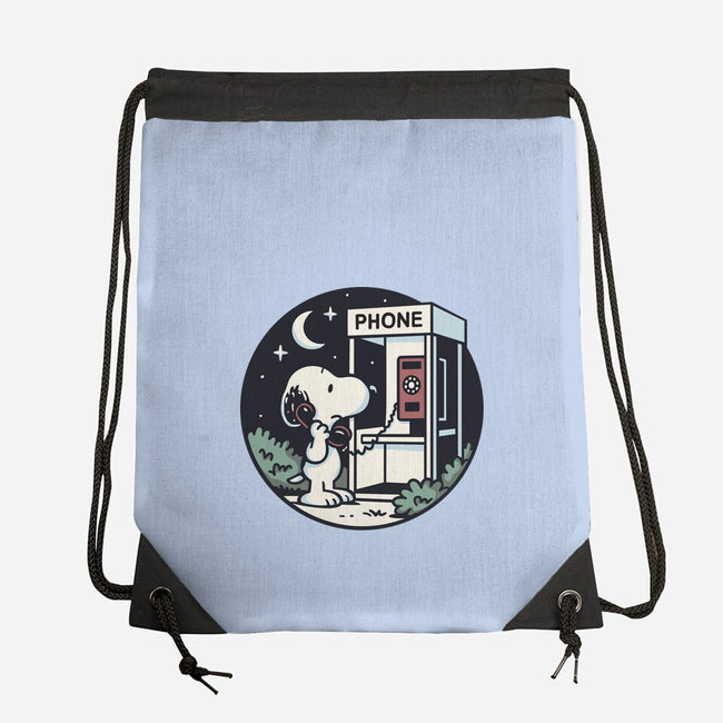 Doggy Phone Home-None-Drawstring-Bag-Xentee