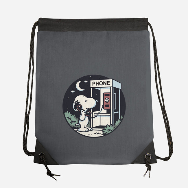 Doggy Phone Home-None-Drawstring-Bag-Xentee