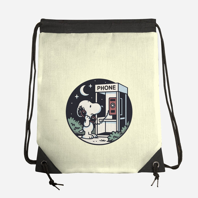 Doggy Phone Home-None-Drawstring-Bag-Xentee