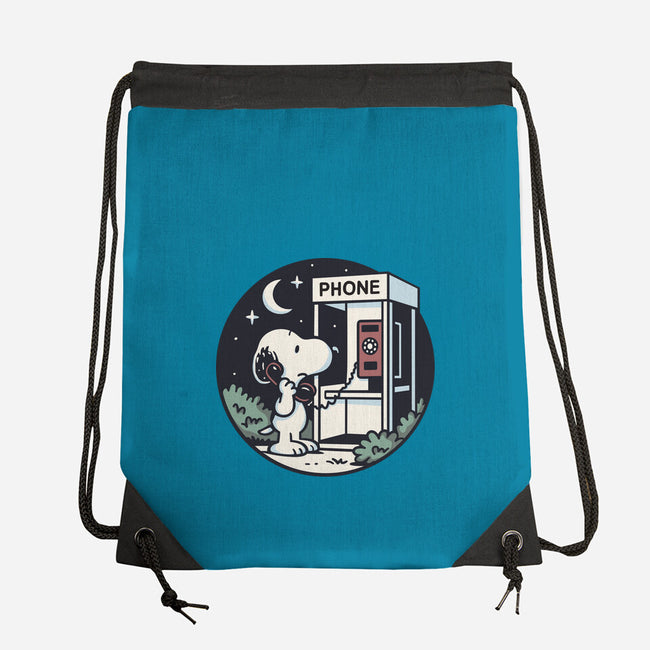 Doggy Phone Home-None-Drawstring-Bag-Xentee