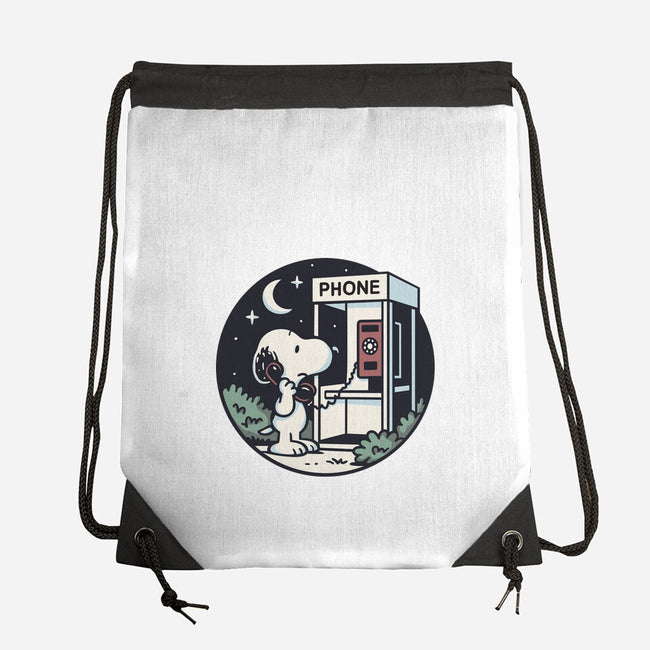 Doggy Phone Home-None-Drawstring-Bag-Xentee