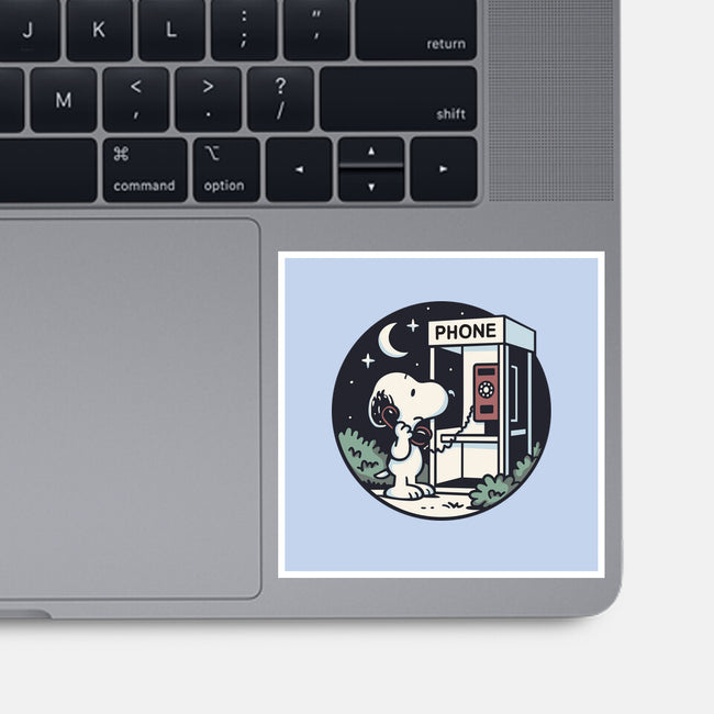 Doggy Phone Home-None-Glossy-Sticker-Xentee