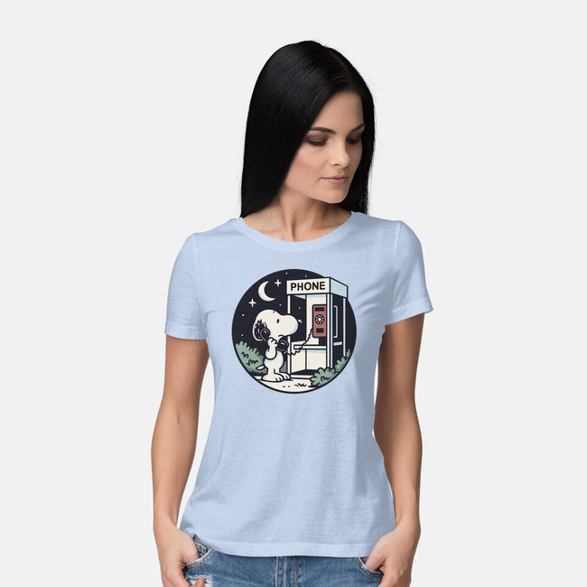 Doggy Phone Home-Womens-Basic-Tee-Xentee