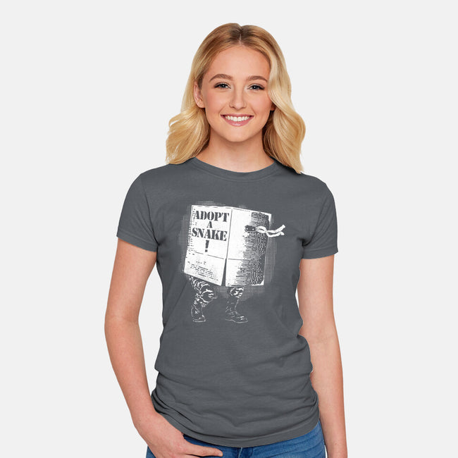 Adopt A Snake-Womens-Fitted-Tee-rocketman_art