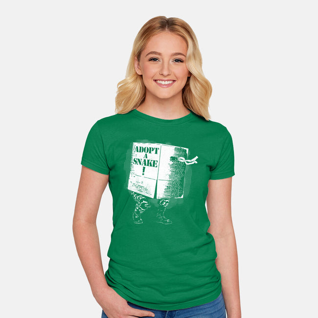 Adopt A Snake-Womens-Fitted-Tee-rocketman_art