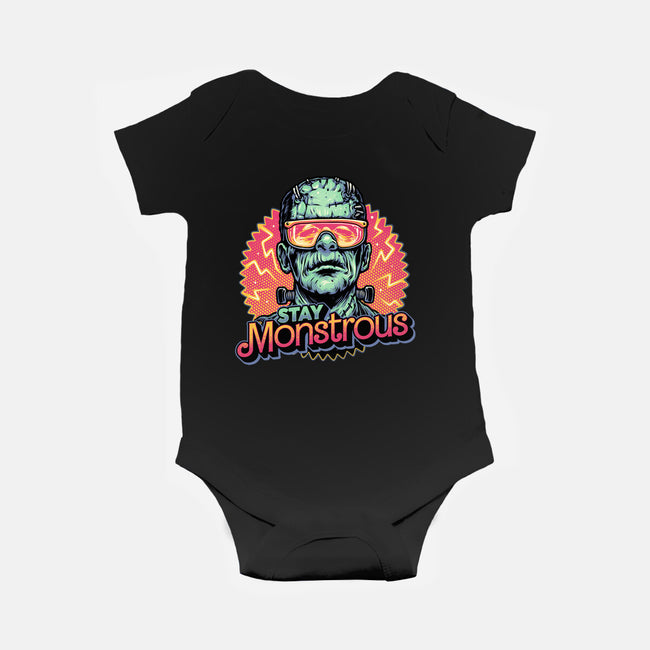 Stay Monstrous-Baby-Basic-Onesie-glitchygorilla