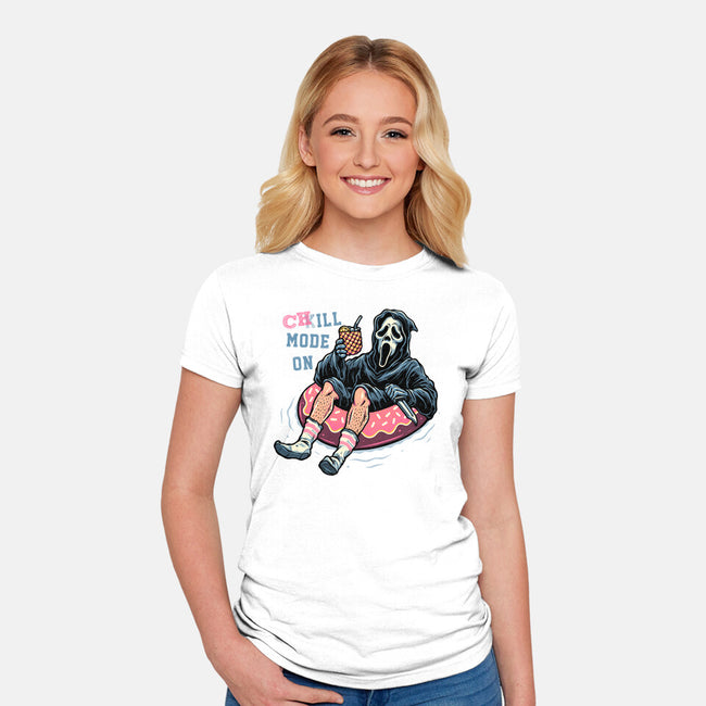 Chill Mode On-Womens-Fitted-Tee-glitchygorilla