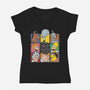 The Drunk Bunch-Womens-V-Neck-Tee-turborat14