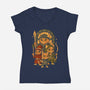 Dungeons And Cats-Womens-V-Neck-Tee-Eoli Studio