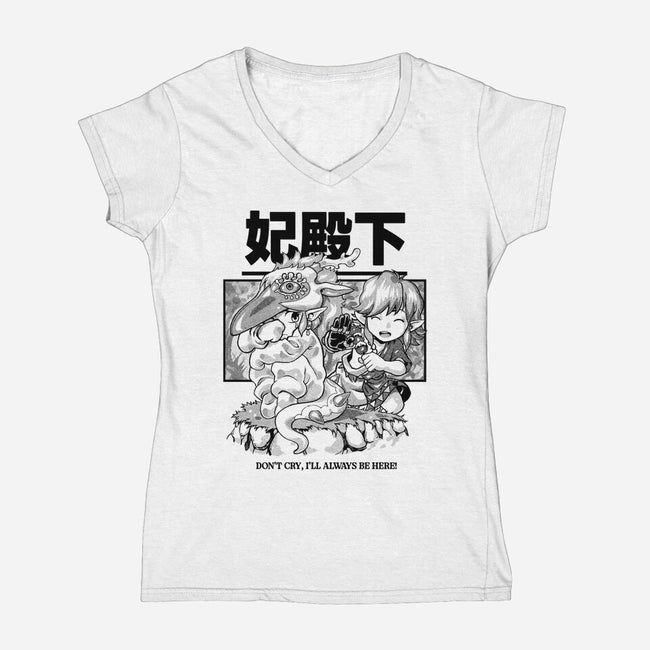 Tears Of The Princess-Womens-V-Neck-Tee-Estudio Horta