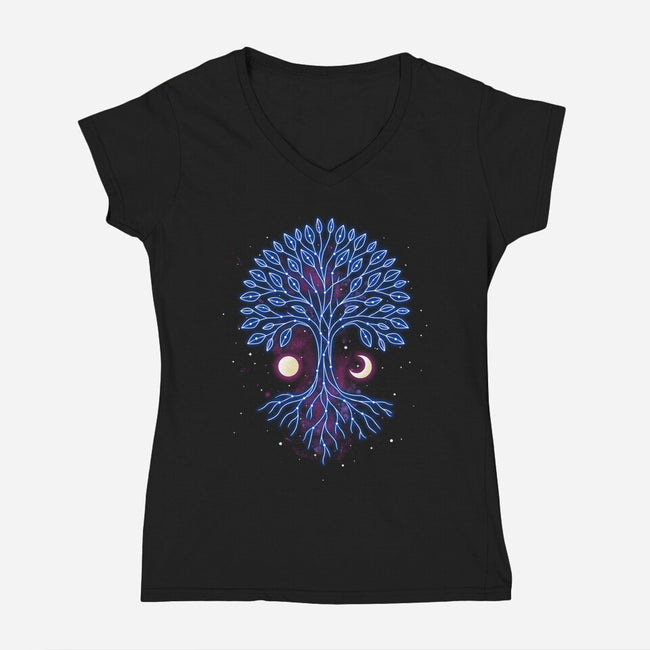 Tree Of Life Constellation-Womens-V-Neck-Tee-retrodivision