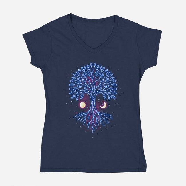 Tree Of Life Constellation-Womens-V-Neck-Tee-retrodivision