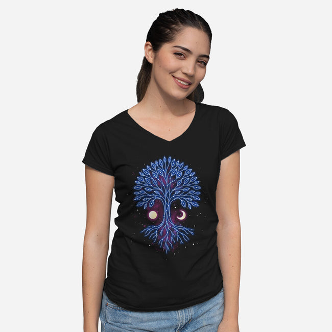Tree Of Life Constellation-Womens-V-Neck-Tee-retrodivision