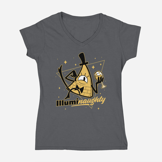 Naughty Illuminati Triangle-Womens-V-Neck-Tee-Studio Mootant