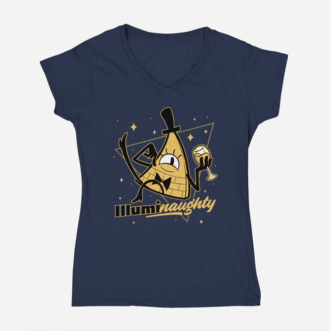 Naughty Illuminati Triangle-Womens-V-Neck-Tee-Studio Mootant