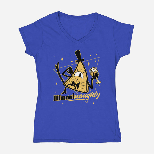 Naughty Illuminati Triangle-Womens-V-Neck-Tee-Studio Mootant