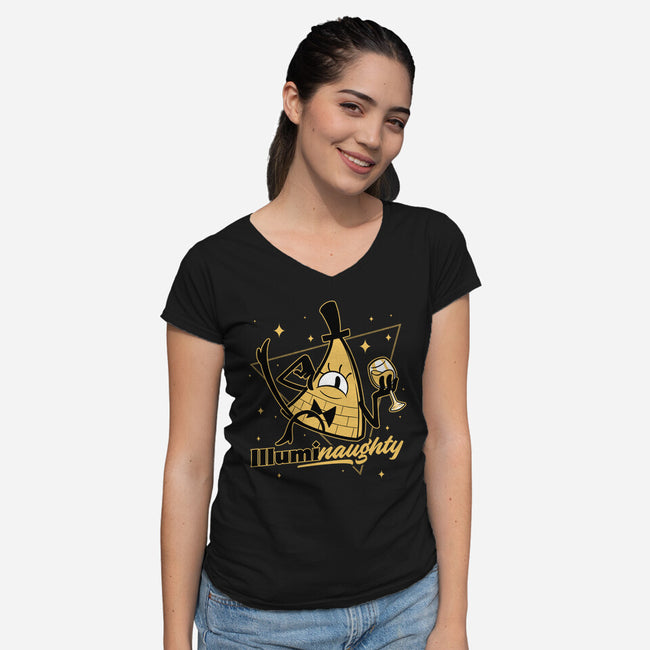 Naughty Illuminati Triangle-Womens-V-Neck-Tee-Studio Mootant