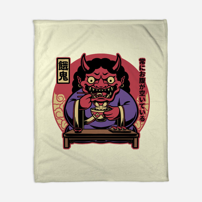 Hungry Oni Food-None-Fleece-Blanket-Studio Mootant