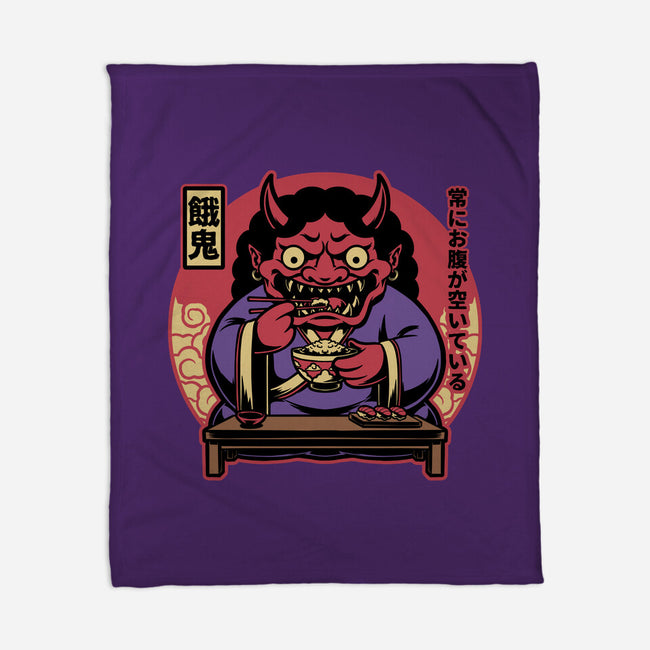 Hungry Oni Food-None-Fleece-Blanket-Studio Mootant