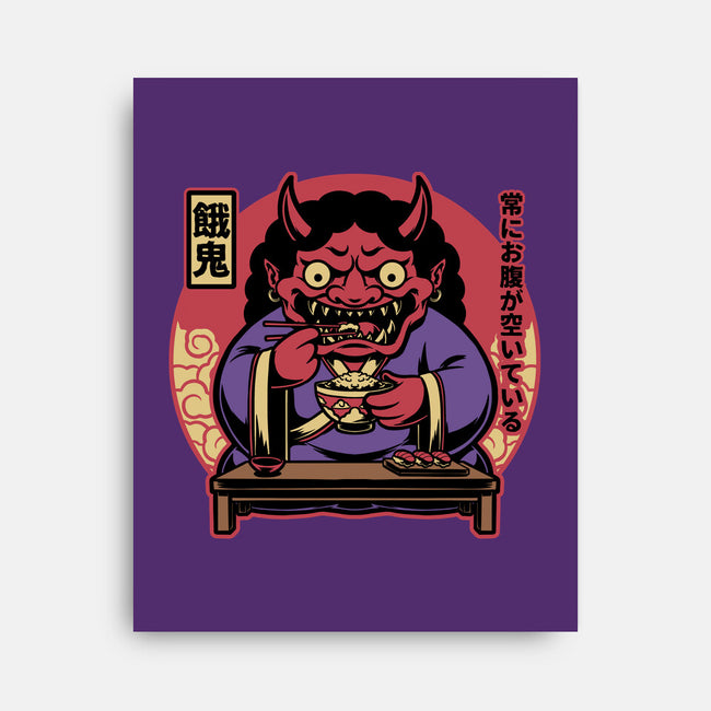 Hungry Oni Food-None-Stretched-Canvas-Studio Mootant