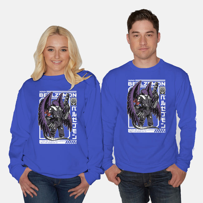 Digital Demon Lord Cyberpunk-Unisex-Crew Neck-Sweatshirt-Studio Mootant