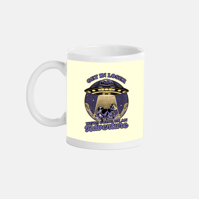 Cow Alien Get In Loser-None-Mug-Drinkware-Studio Mootant