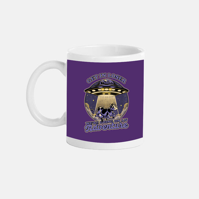 Cow Alien Get In Loser-None-Mug-Drinkware-Studio Mootant