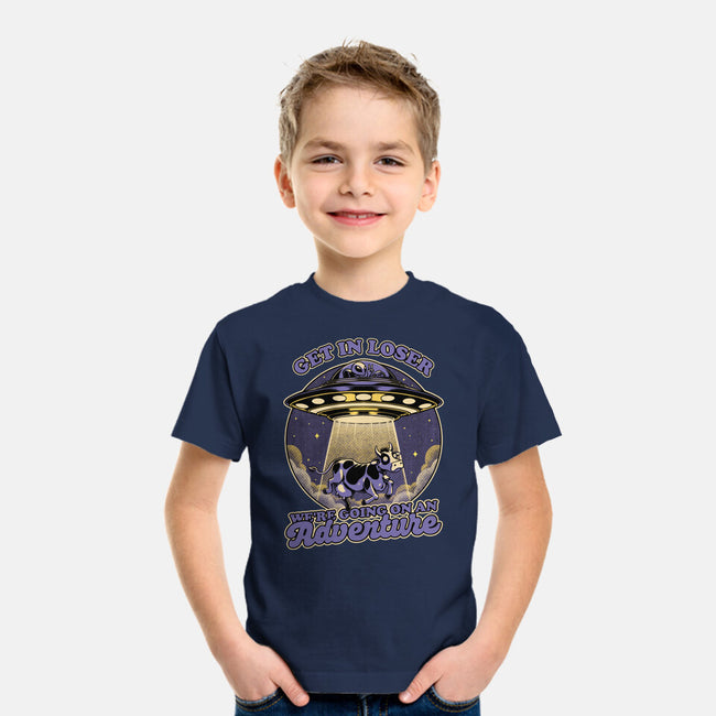 Cow Alien Get In Loser-Youth-Basic-Tee-Studio Mootant