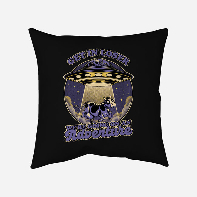 Cow Alien Get In Loser-None-Removable Cover w Insert-Throw Pillow-Studio Mootant
